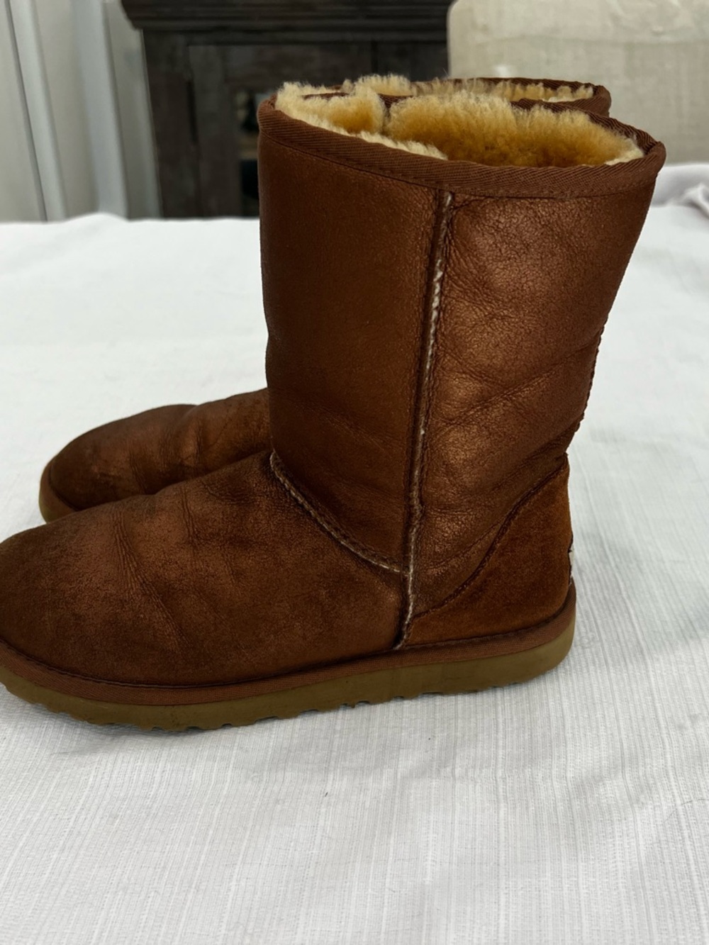 UGG Bronze Classic Shearling Lined Ankle Boots